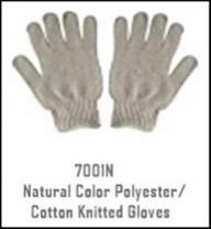 7001N Natural Color Polyester, Cotton Knitted Gloves